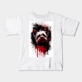 Yorkshire Terrier Ink Painting Kids T-Shirt